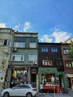 Istanbul, Turkey on July 2022. Several shops are located in the Sultanahmet area. photo