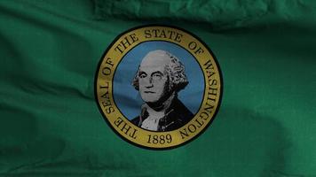 Washington Zustand Flagge Schleife Hintergrund 4k video