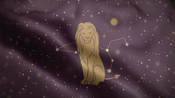 Leo zodiaque horoscope drapeau boucle Contexte 4k video