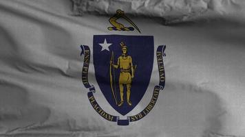 Massachusetts Zustand Flagge Schleife Hintergrund 4k video