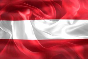 Austria flag - realistic waving fabric flag photo