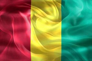 Guinea flag - realistic waving fabric flag photo