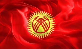 3D-Illustration of a Kyrgyzstan flag - realistic waving fabric flag photo