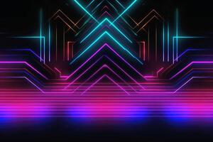 Spectacular neon light background created with technology. photo