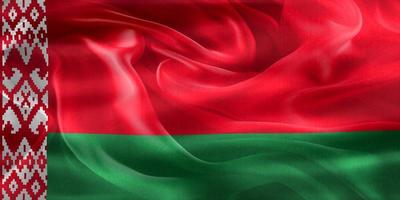 bandera de Bielorrusia - bandera de tela ondeante realista foto