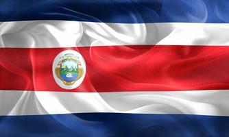 bandera de costa rica - bandera de tela ondeante realista foto