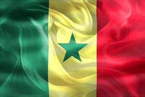 3D-Illustration of a Senegal flag - realistic waving fabric flag photo