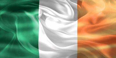 3D-Illustration of a Ireland flag - realistic waving fabric flag photo