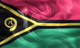 Ilustración 3d de una bandera de vanuatu - bandera de tela ondeante realista foto