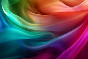 Colorful light transparent and translucent and smooth silk background created with technology. photo