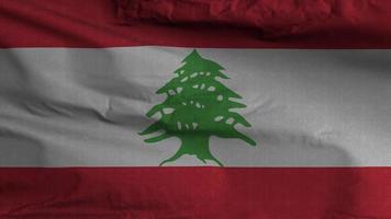 Líbano bandeira ciclo fundo 4k video