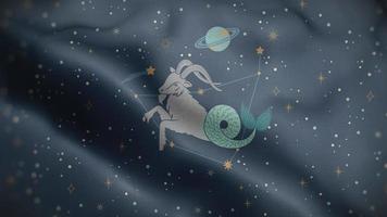 Capricorne zodiaque horoscope drapeau boucle Contexte 4k video
