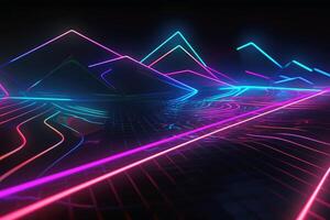 Spectacular neon light background created with technology. photo