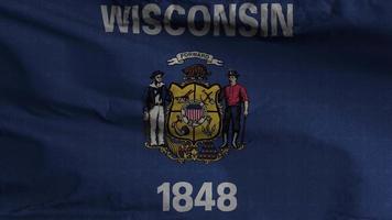 Wisconsin staat vlag lus achtergrond 4k video