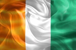 Ivory Coast flag - realistic waving fabric flag photo