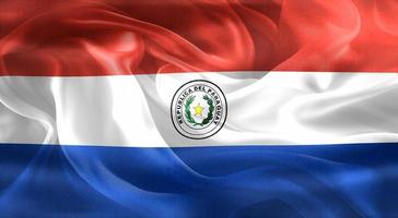 3D-Illustration of a Paraguay flag - realistic waving fabric flag photo