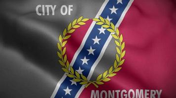 montgomery Alabama Stati Uniti d'America bandiera ciclo continuo sfondo 4k video