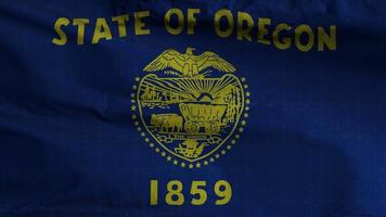Oregon Zustand Flagge Schleife Hintergrund 4k video