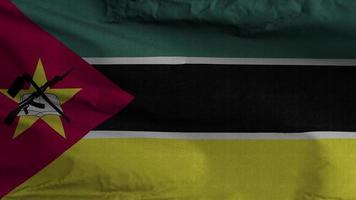 Mozambique Flagge Schleife Hintergrund 4k video