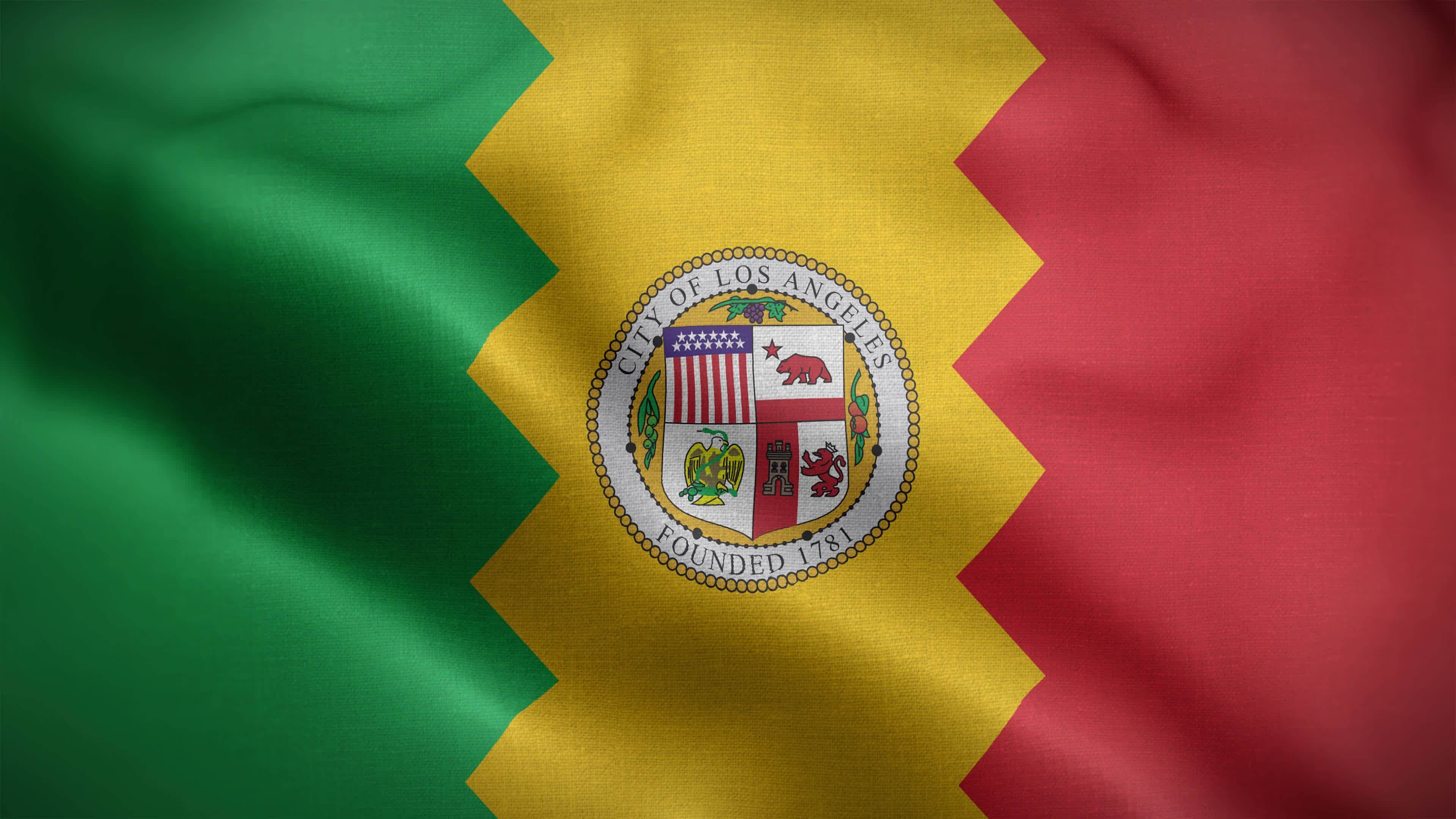 Los Angeles California USA Flag Loop Background 4K 23192855 Stock Video
