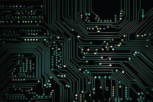 Abstract circuit design of a computer board created with technology. photo