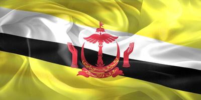 bandera de brunei - bandera de tela ondeante realista foto