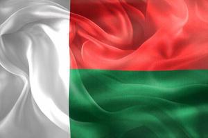 3D-Illustration of a Madagascar flag - realistic waving fabric flag photo
