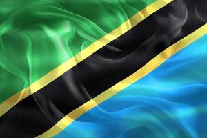 Ilustración 3d de una bandera de tanzania - bandera de tela ondeante realista foto