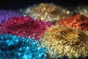 Colorful glitter background in different spectral colors created with technology. photo