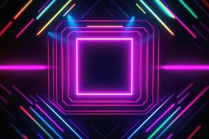 Spectacular neon light background created with technology. photo