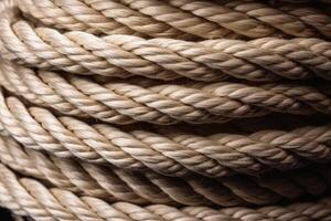 Braided rope on a roll background texture created with technology. photo