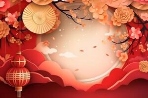 Chineese moon festival concept background created with technology. photo