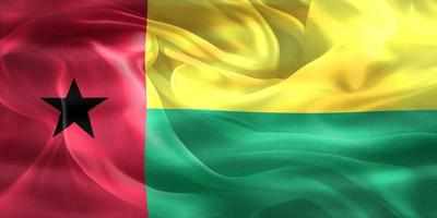 bandera de guinea-bissau - bandera de tela ondeante realista foto