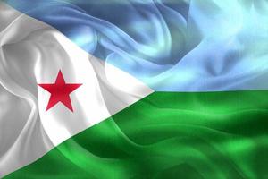 Djibouti flag - realistic waving fabric flag photo