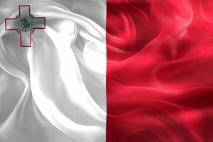 3D-Illustration of a Malta flag - realistic waving fabric flag photo