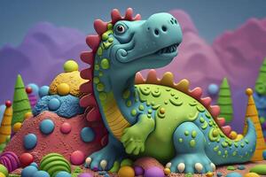 Plasticine dinosaur. . photo