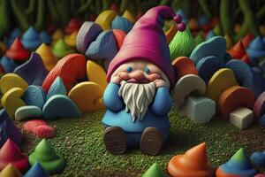 Plasticine art, gnome. . photo