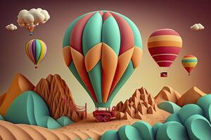 Plasticine art, air balloon. . photo