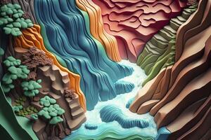 Plasticine waterfall. . photo