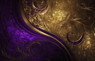 Grunge metal, grainy, stone texture purple and golden color. . photo