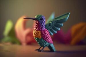 Plasticine hummingbird. . photo