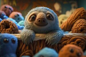 Cute 3D sloth. . photo