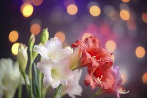 gladiolos flores en floración. floral antecedentes. generativo ai. foto