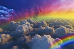 Rainbow in the clouds. . photo