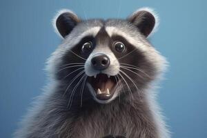 Surprised raccoon. . photo