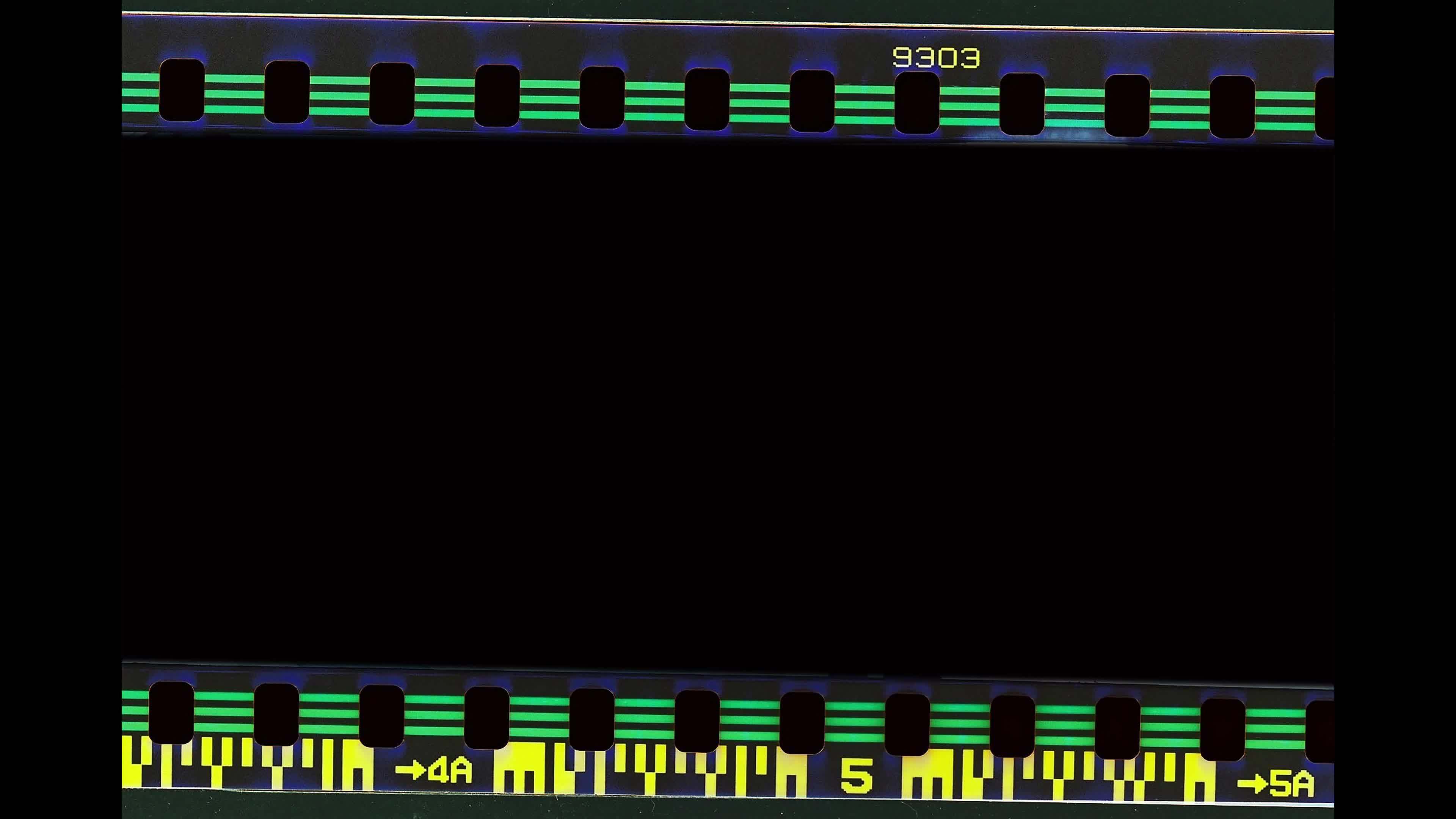 Blank old film strip frame background. Retro films border with numbers