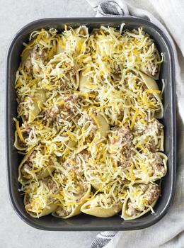 taco relleno conchas foto