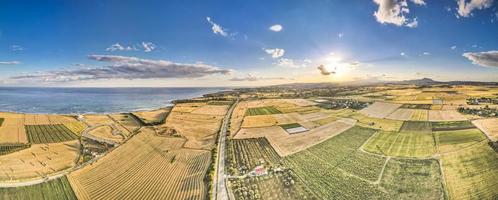 Aerial view of fields photo