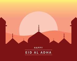 Eid Al Adha With Mosque Template vector