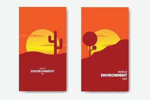 World Environment Day Bundle Template Illustration vector